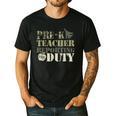Retro Back To School Women Old Camo Pre-K Teacher Men's Casual T-Shirt Black Retro Back To School Women Old Camo Pre-K Teacher Men's Casual T-Shirt Black