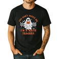 Retro You Can't Scare Me I'm A Math Teacher Cute Ghost Women Men's Casual T-Shirt Black