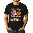 Retro Fall In Love With Learning Pumpkin Autumn Teacher Men's Casual T-Shirt Black Retro Fall In Love With Learning Pumpkin Autumn Teacher Men's Casual T-Shirt Black