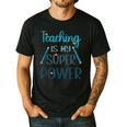 Retro Groovy Teaching Is My Super Power Teacher's Present Men Women Men's Casual T-Shirt Black