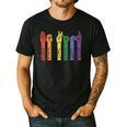 Retro Be Kind ASL Deaf Teacher Sign Language Gay Pride Men's Casual T-Shirt Black