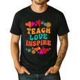 Retro Teach Love Inspire Back To School Teachers Men's Casual T-Shirt Black Retro Teach Love Inspire Back To School Teachers Men's Casual T-Shirt Black