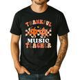 Retro Thankful Music Teacher Pumpkin Fall Thanksgiving Men's Casual T-Shirt Black
