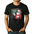 Santa Teacher 67 Math Christmas Xmas Holiday Number 67 Men's Casual T-Shirt Black
