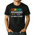 School Psychologist Is a Work Of Heart Teacher LSSP Doctor Men's Casual T-Shirt Black