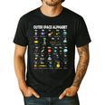 Space Alphabet Galaxy Astronaut Planets Student Teacher Men's Casual T-Shirt Black