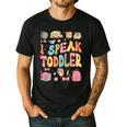 I Speak Toddler Teacher Pre-K Frist Day Back To School Men's Casual T-Shirt Black