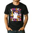 Spooky Teacher Ghost Pencil Teach Halloween Teacher Men's Casual T-Shirt Black Spooky Teacher Ghost Pencil Teach Halloween Teacher Men's Casual T-Shirt Black