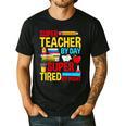 Super Teacher By Day Super Tired By Night Superhero Teacher Men's Casual T-Shirt Black Super Teacher By Day Super Tired By Night Superhero Teacher Men's Casual T-Shirt Black