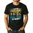 Super Teacher By Day Super Tired By Night Superheroes School Men's Casual T-Shirt Black Super Teacher By Day Super Tired By Night Superheroes School Men's Casual T-Shirt Black
