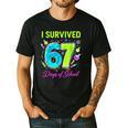 I Survived 67 Days Of School 67 Meme Science Teacher Men's Casual T-Shirt Black I Survived 67 Days Of School 67 Meme Science Teacher Men's Casual T-Shirt Black