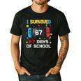I Survived 67 Days Of School 67 Teacher Squad Matching Men's Casual T-Shirt Black I Survived 67 Days Of School 67 Teacher Squad Matching Men's Casual T-Shirt Black