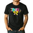 Teach Coquette Bow Teacher Back To School Happy First Day Men's Casual T-Shirt Black Teach Coquette Bow Teacher Back To School Happy First Day Men's Casual T-Shirt Black