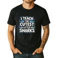 I Teach The Cutest Little Sharks Teacher School Men's Casual T-Shirt Black I Teach The Cutest Little Sharks Teacher School Men's Casual T-Shirt Black