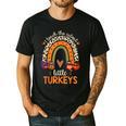 I Teach The Cutest Little Turkeys Thanksgiving Teacher Men Women Girls Kids Men's Casual T-Shirt Black