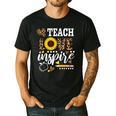 TEACH LOVE INSPIRE Teacher Sunflower Appreciation Men's Casual T-Shirt Black