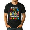 I Teach Pre-K Superheroes Students Teacher Back To School Men's Casual T-Shirt Black