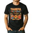 Teach Thanksgiving Teacher Thankful For My Preschool Turkeys Men's Casual T-Shirt Black