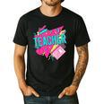 Teacher 90s Retro Colorful Teacher Of The 90s Back To School Men's Casual T-Shirt Black Teacher 90s Retro Colorful Teacher Of The 90s Back To School Men's Casual T-Shirt Black