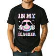In My Teacher Era Groovy Tie Dye Back To School Cute Teacher Men's Casual T-Shirt Black In My Teacher Era Groovy Tie Dye Back To School Cute Teacher Men's Casual T-Shirt Black