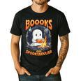 Teacher Halloween Ghost Reading Book Animal Boooks Are Men's Casual T-Shirt Black