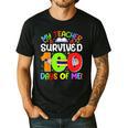 My Teacher Survived 100 Days Of Me 100 Days Of School Men's Casual T-Shirt Black