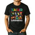 Teacher Of Tiny Superheroes Teach 100th Day Of School Men Women Girls Kids Men's Casual T-Shirt Black