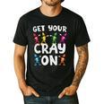 Teacher's Get Your Cray On Dabbing Crayons Men's Casual T-Shirt Black Teacher's Get Your Cray On Dabbing Crayons Men's Casual T-Shirt Black