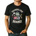Teachers Love Brains Shirt Men Women Teacher Halloween Men's Casual T-Shirt Black