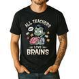 Teachers Love Brains Tee-Shirt Men Women Halloween Teacher Men's Casual T-Shirt Black