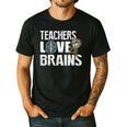 Teachers Love Brains Zombie Halloween Hilarious Men's Casual T-Shirt Black
