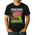 Teachers Love Brains Zombie Teacher Halloween Zombies Men's Casual T-Shirt Black