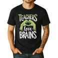 Teachers Love Zombie Teacher Halloween Fun Men's Casual T-Shirt Black