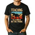 Teaching Is a Walk In Park Dinosaur Teacher Men's Casual T-Shirt Black Teaching Is a Walk In Park Dinosaur Teacher Men's Casual T-Shirt Black