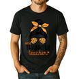 Thanksgiving Shirt Teacher Women Messy Bun Thankful Teacher Men's Casual T-Shirt Black Thanksgiving Shirt Teacher Women Messy Bun Thankful Teacher Men's Casual T-Shirt Black