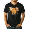 Thanksgiving Teacher Pencil Bow One Thankful Teacher Fall Men's Casual T-Shirt Black Thanksgiving Teacher Pencil Bow One Thankful Teacher Fall Men's Casual T-Shirt Black