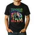 Tie Dye Teaching Social Studies Is My Jam Sunglasses Teacher Men's Casual T-Shirt Black Tie Dye Teaching Social Studies Is My Jam Sunglasses Teacher Men's Casual T-Shirt Black