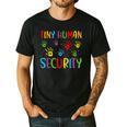 Tiny Human Security Preschool Childcare Teacher Babysitters Men's Casual T-Shirt Black
