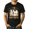 TK Boo Crew Preppy Halloween Floral Ghost TK Teacher Team TK Men's Casual T-Shirt Black