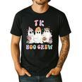 TK Boo Crew Retro Groovy Halloween Floral Ghost TK Teacher Men's Casual T-Shirt Black TK Boo Crew Retro Groovy Halloween Floral Ghost TK Teacher Men's Casual T-Shirt Black