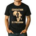 History Education Is Freedom African Map Black Teacher Men's Casual T-Shirt Black History Education Is Freedom African Map Black Teacher Men's Casual T-Shirt Black
