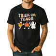 Trick Or Teach Candy Corn Pumpkin Ghost Teacher Men's Casual T-Shirt Black Trick Or Teach Candy Corn Pumpkin Ghost Teacher Men's Casual T-Shirt Black