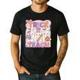 Trick Or Teach Retro Halloween Teacher Look Men's Casual T-Shirt Black