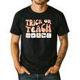 Trick Or Teach With Symbols Special Education Teacher Spooky Men's Casual T-Shirt Black Trick Or Teach With Symbols Special Education Teacher Spooky Men's Casual T-Shirt Black