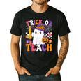 Trick Or Teach Teacher Pencil Ghost Halloween Teacher Men's Casual T-Shirt Black Trick Or Teach Teacher Pencil Ghost Halloween Teacher Men's Casual T-Shirt Black