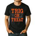 Trig Or Treat Trigonometry Math Teacher Halloween Men's Casual T-Shirt Black Trig Or Treat Trigonometry Math Teacher Halloween Men's Casual T-Shirt Black