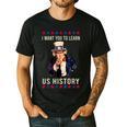 I Want You To Learn US History American Teacher School For Men Women Men's Casual T-Shirt Black