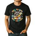 Weird Teachers Build Character Raccoon Colourful Floral Men's Casual T-Shirt Black
