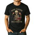 Weird Teachers Build Character Skeleton Book Halloween Women Men's Casual T-Shirt Black Weird Teachers Build Character Skeleton Book Halloween Women Men's Casual T-Shirt Black