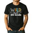 Wild About 4th Grade First Day Of School Teacher Student Men's Casual T-Shirt Black Wild About 4th Grade First Day Of School Teacher Student Men's Casual T-Shirt Black